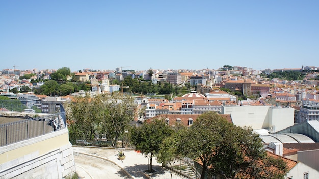 Вид с воздуха на Лиссабон Вид на Алфама Лиссабон Португалия