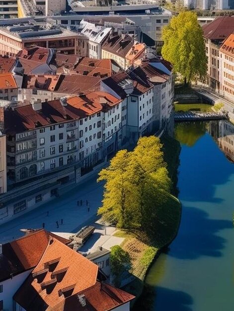 aerial view of ljubljana