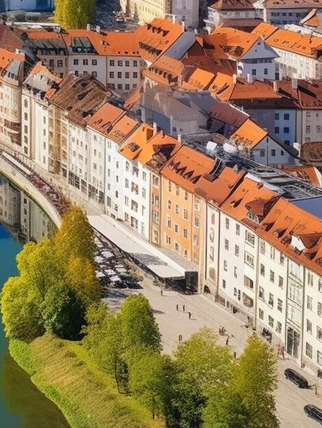 aerial view of ljubljana