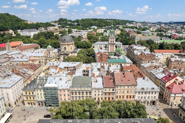 Aerial view of Lviv Ukraine