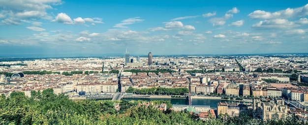 Aerial View of Lyon France, Europe.