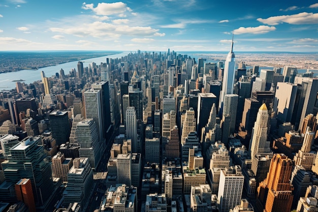 Aerial view of a major financial district showcasing the concentration of economic power