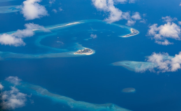 aerial view of the Maldives resort