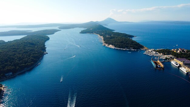 aerial view of Mali Losinj island Cres Croatia