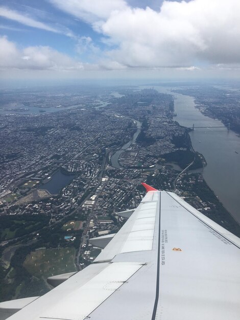 Foto vista aerea di manhattan guardando a sud