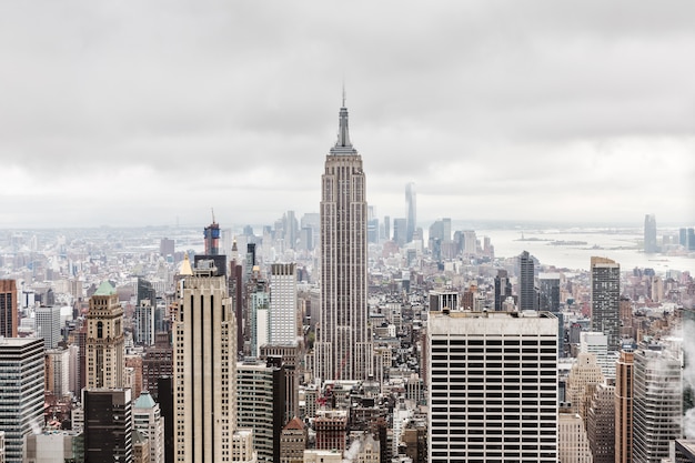 Aerial view over Manhattan