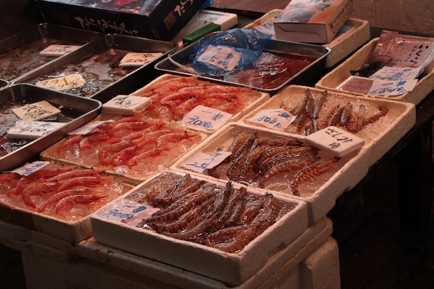 Photo aerial view of market stall