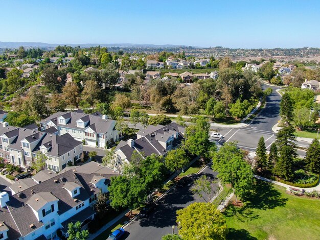 Photo aerial view of masterplanned community ladera ranch south orange county california