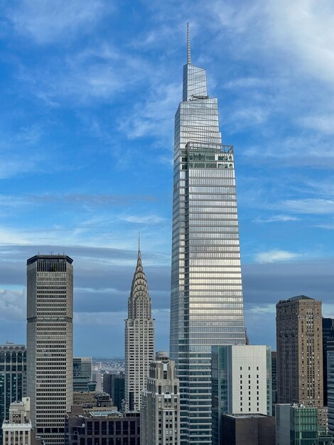 Photo aerial view of the midtown skyline in manhattan new york city