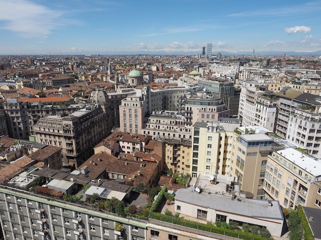 イタリア、ミラノの空撮