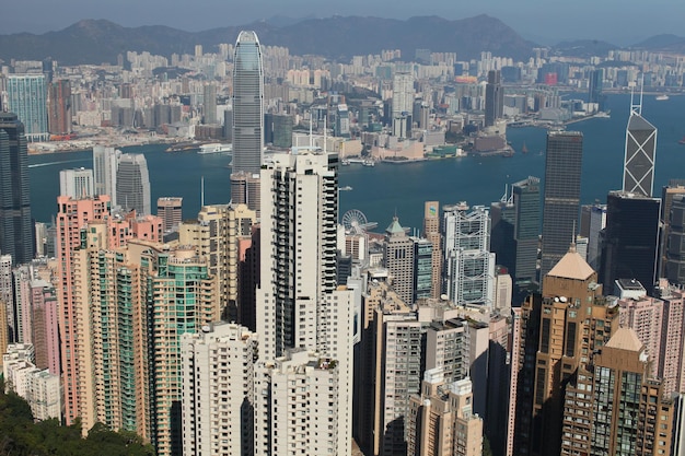 Photo aerial view of modern buildings in city