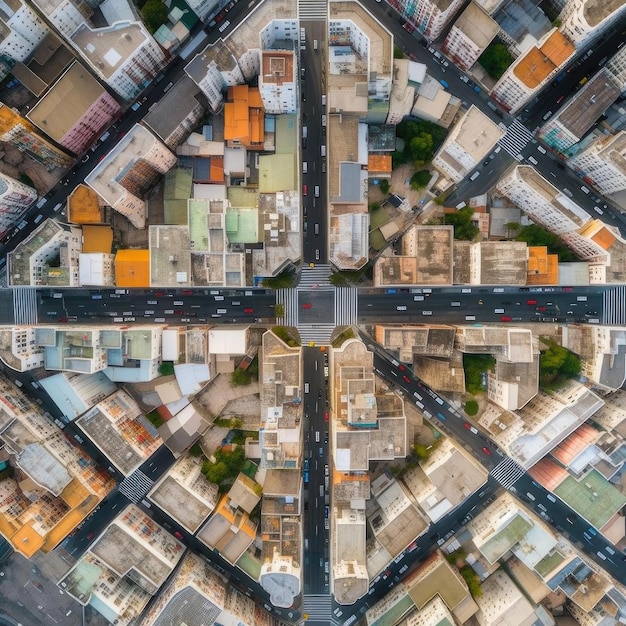 Foto veduta aerea di una città moderna