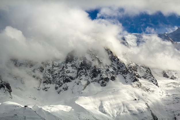 Aerial view of Mont Blanc mountain peak