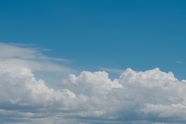 Aerial view on moody thunder clouds flying on horizon under blue sky Version 2