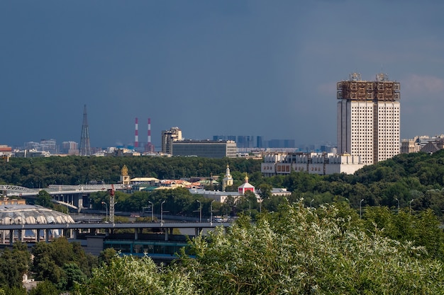 Aerial view of Moscow city. Center of Moscow