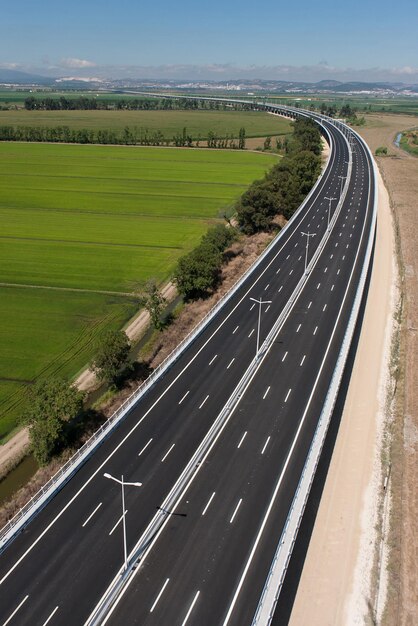 Aerial view of motorway