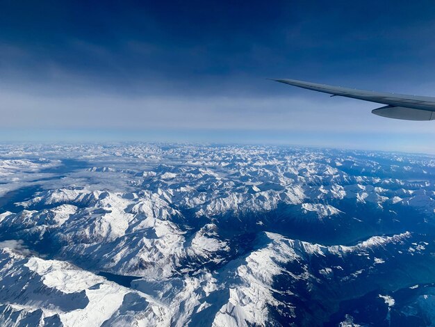 Aerial view of mountain against sky