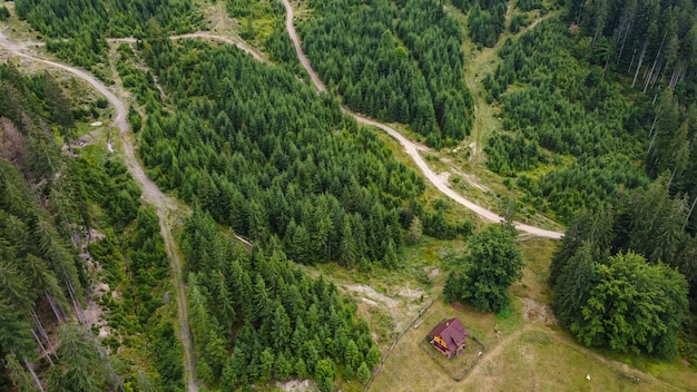 Aerial view of mountain picturesque landscape.