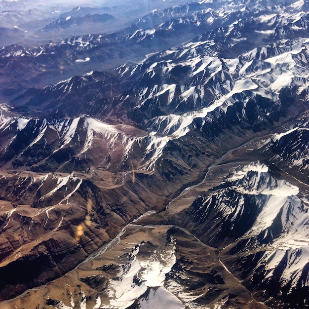 山脈の空中写真