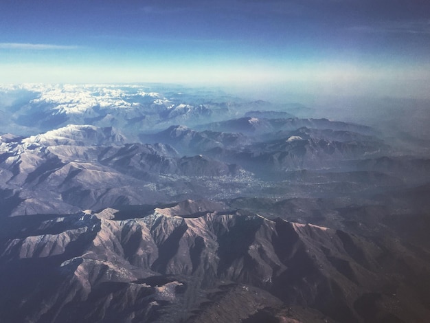 山脈の空中写真