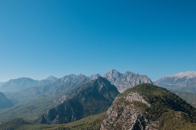 Aerial view of the mountains in Antalya, Turkey.