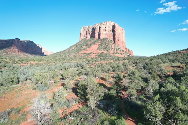 Aerial view of mountains in Sedona