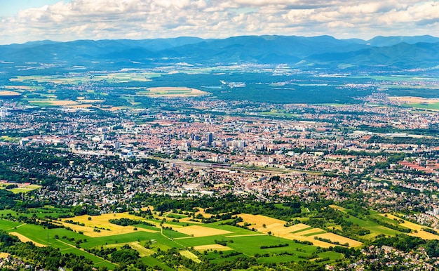 Aerial view of mulhouse hautrhin alsace france