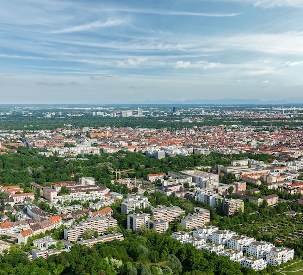 ミュンヘンの空撮。ミュンヘン、バイエルン、ドイツ