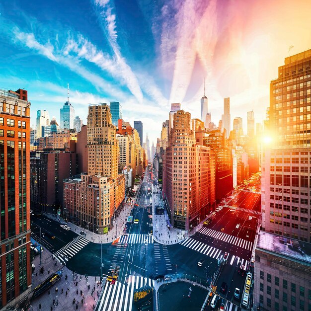 Foto vista aerea di new york city