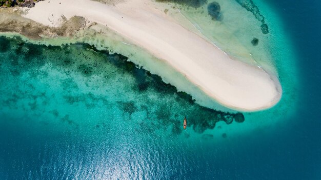 Aerial view of the niamembe island zanzibar