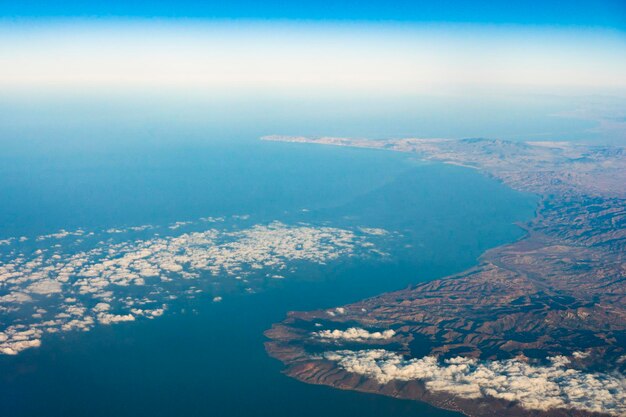 Aerial view of North Africa and Alboran sea