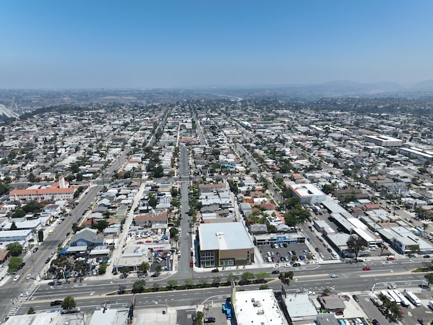 Aerial view of North Park neighborhood in San Diego California