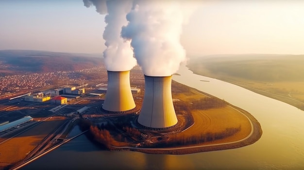 Aerial view of Nuclear power plant