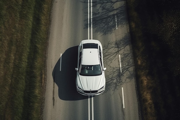 写真 道路上の車の空撮