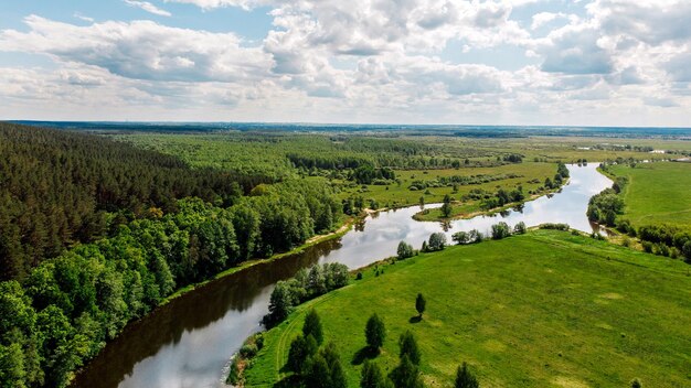 Фото Вид с воздуха на красивый природный ландшафт тамбов россия