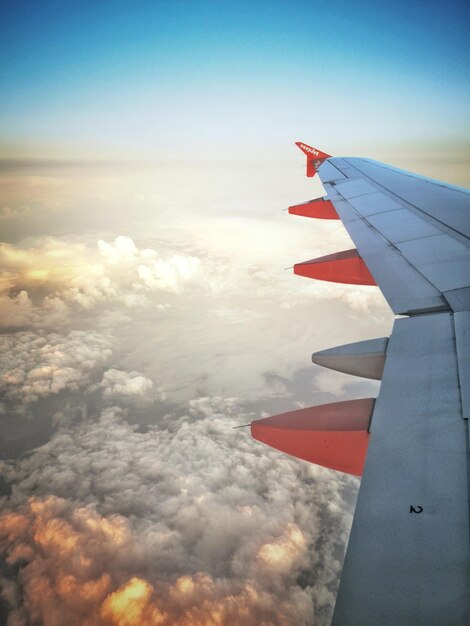 写真 空から眺める雲の景色