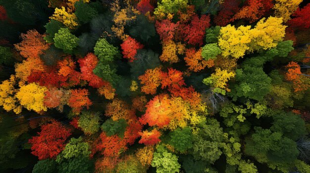 사진 가을 에 화려 한 나무 들 의 공중 풍경