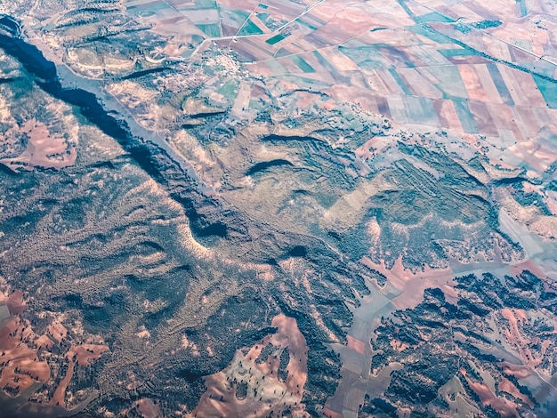 Фото Взгляд с воздуха на ландшафт