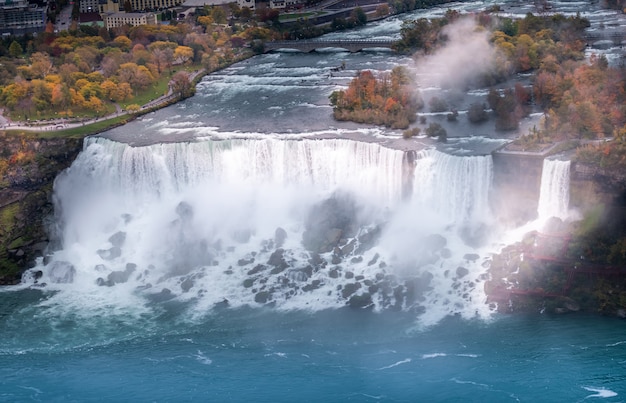 Фото Вид с воздуха на ниагарский водопад.