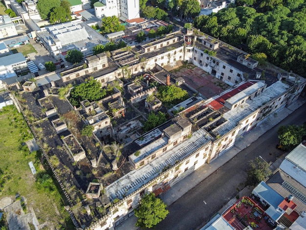 Фото Воздушный вид заброшенной тюрьмы карсель-де-казерос в буэнос-айресе