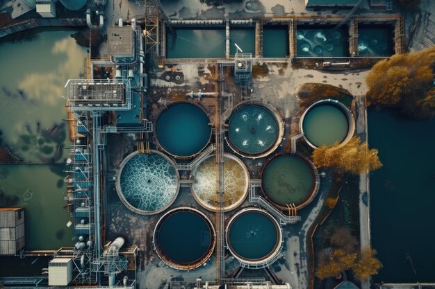 Aerial View of Oil Tanks in a Factory