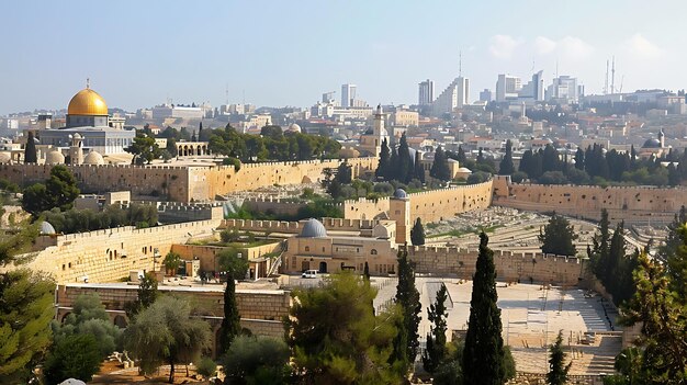 Photo an aerial view of the old city of jerusalem