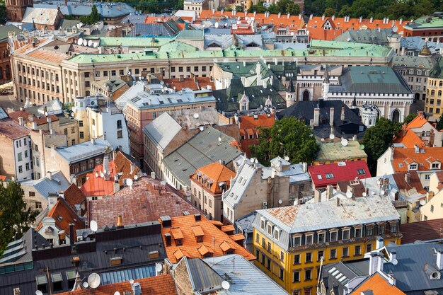 Aerial view of the old Riga city Latvia