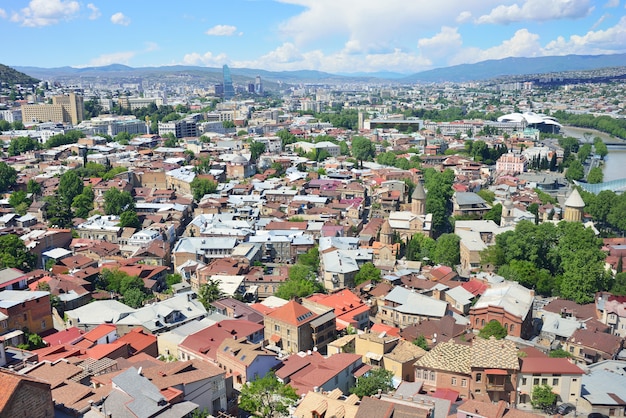 Aerial view of an old town