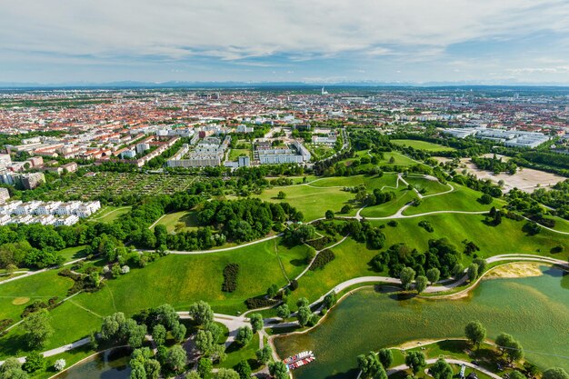 Photo aerial view of olympiapark munich bavaria germany