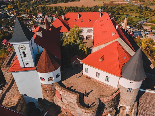 Aerial view of palanok castle