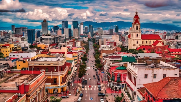 Aerial view of a panoramic view of the city of bogota