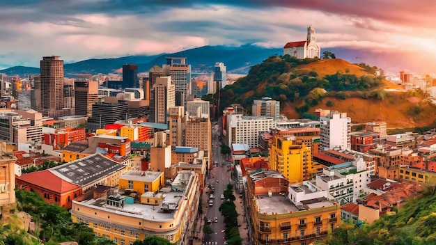 Aerial view of a panoramic view of the city of bogota