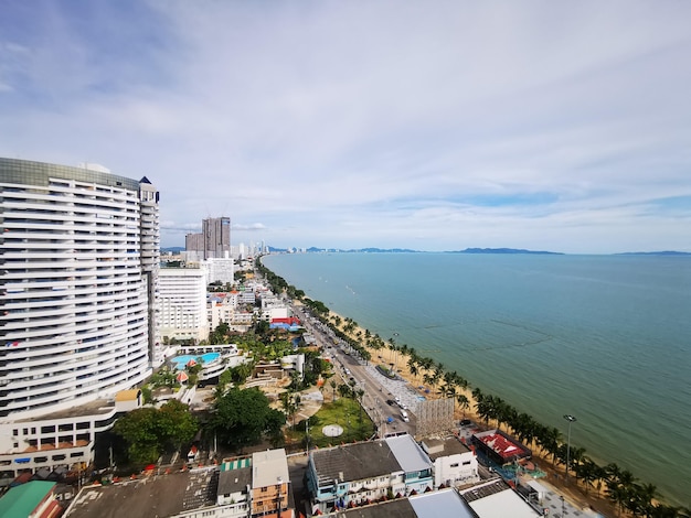 Aerial view of the Pattaya Jomtien beach