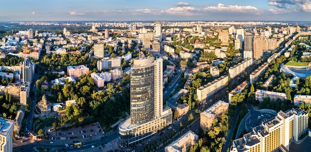 Aerial view of pechersk a central neighborhood of kiev ukraine